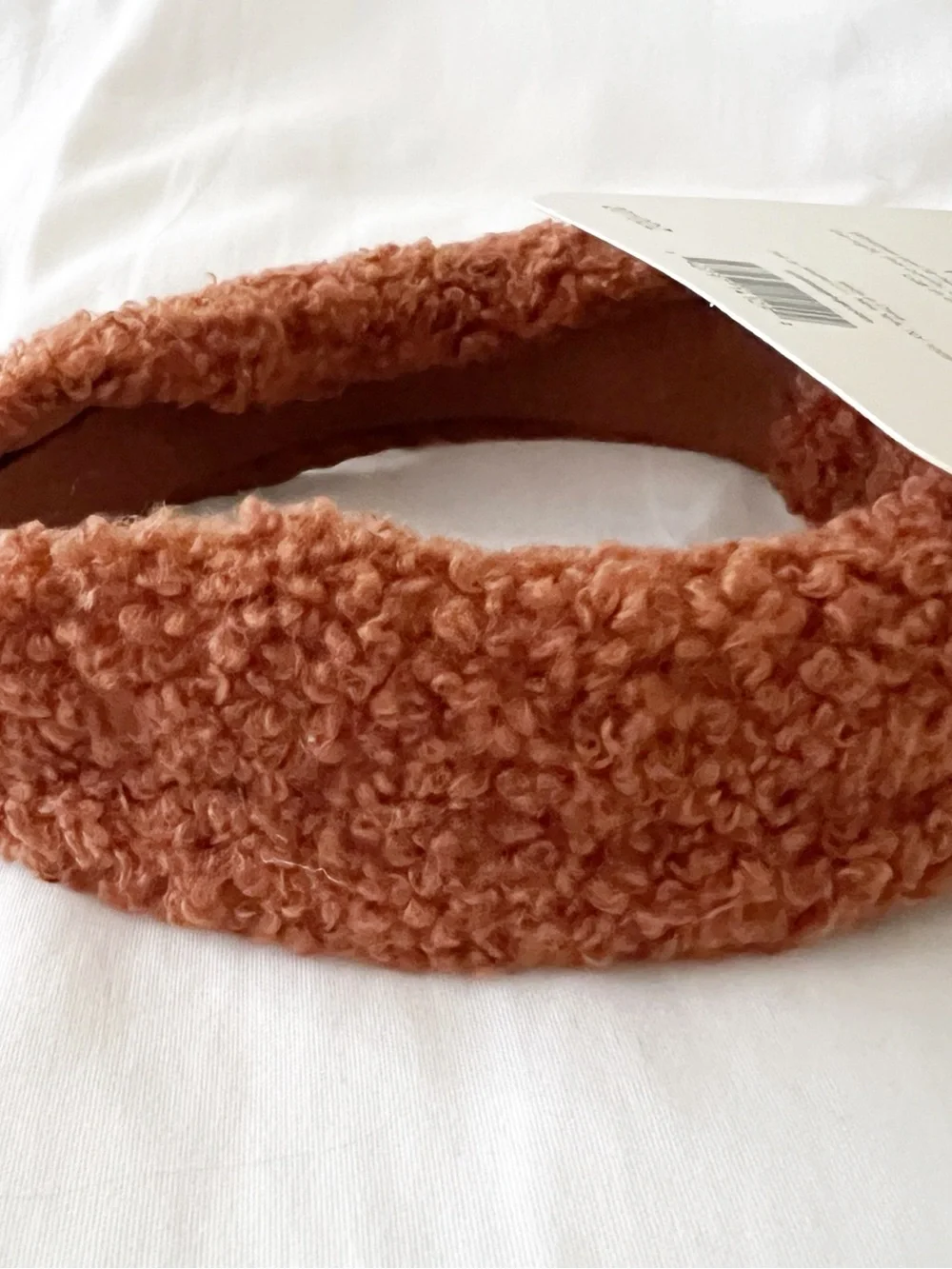 NWT Kristin Ess The Cozy Headband Rust Teddy Sherpa Knotted